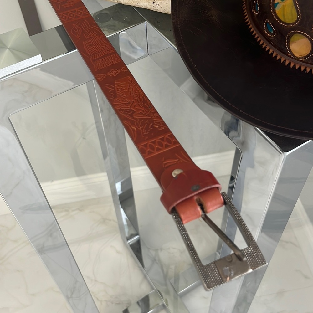Leather Belt artesanal from Peru from Machu Picchu Size M